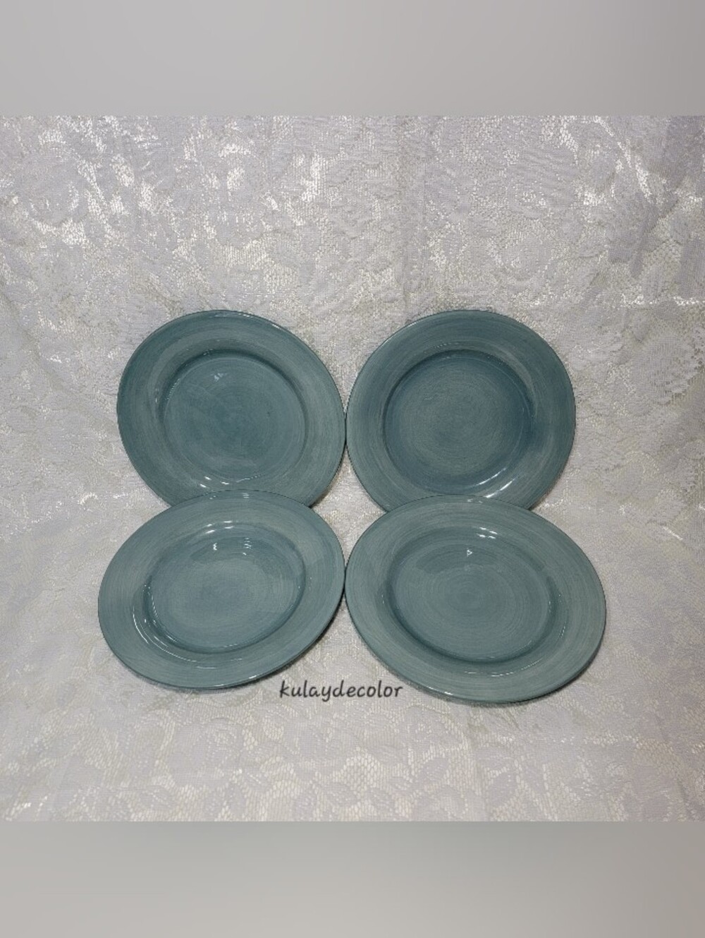 Tabletops Gallery Avellino Hand Painted Handcrafted Salad Plates Set of 4 Retire